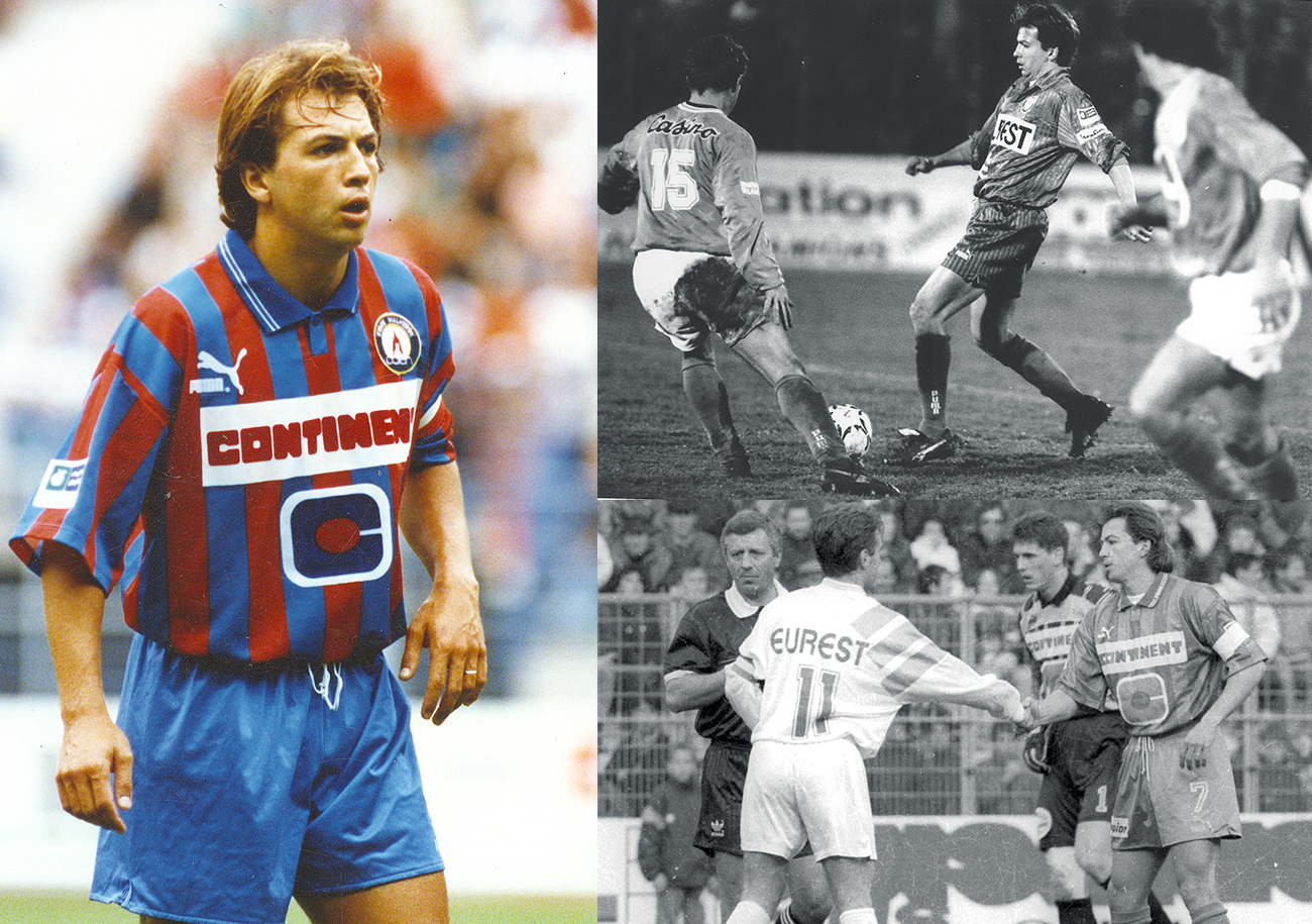 Sous le maillot « Rouge et Bleu », Benoît Cauet a disputé 115 matches (inscrivant neuf buts) dont la double confrontation contre Saragosse au 1er tour de la Coupe UEFA en 1992.