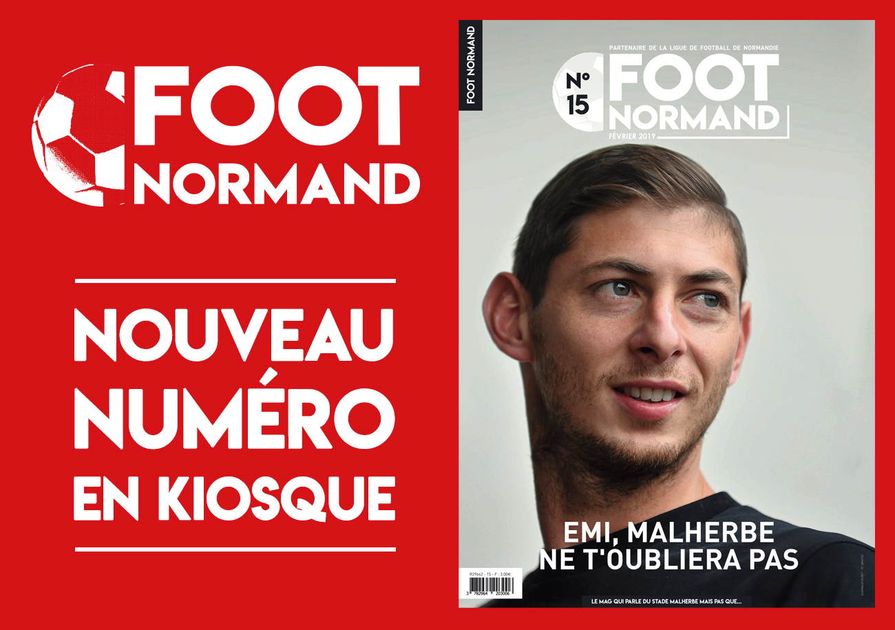 Emiliano Sala, l'ex-attaquant du Stade Malherbe, figure en UNE du nouveau numéro (n°15) du magazine FOOT NORMAND.