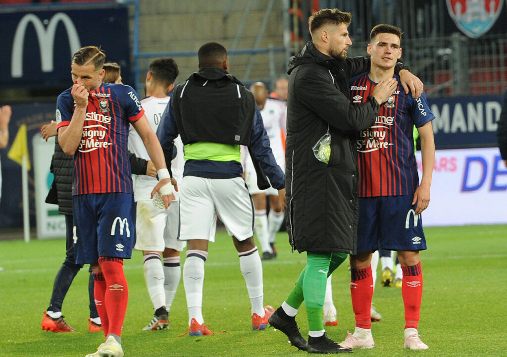 Depuis ses débuts chez les professionnels il y a 30 mois au Stade Malherbe, Jessy Deminguet a déjà connu pas moins de cinq entraîneurs : Patrice Garande, Fabien Mercadal, Rolland Courbis, Rui Almeida et Pascal Dupraz. ©Damien Deslandes