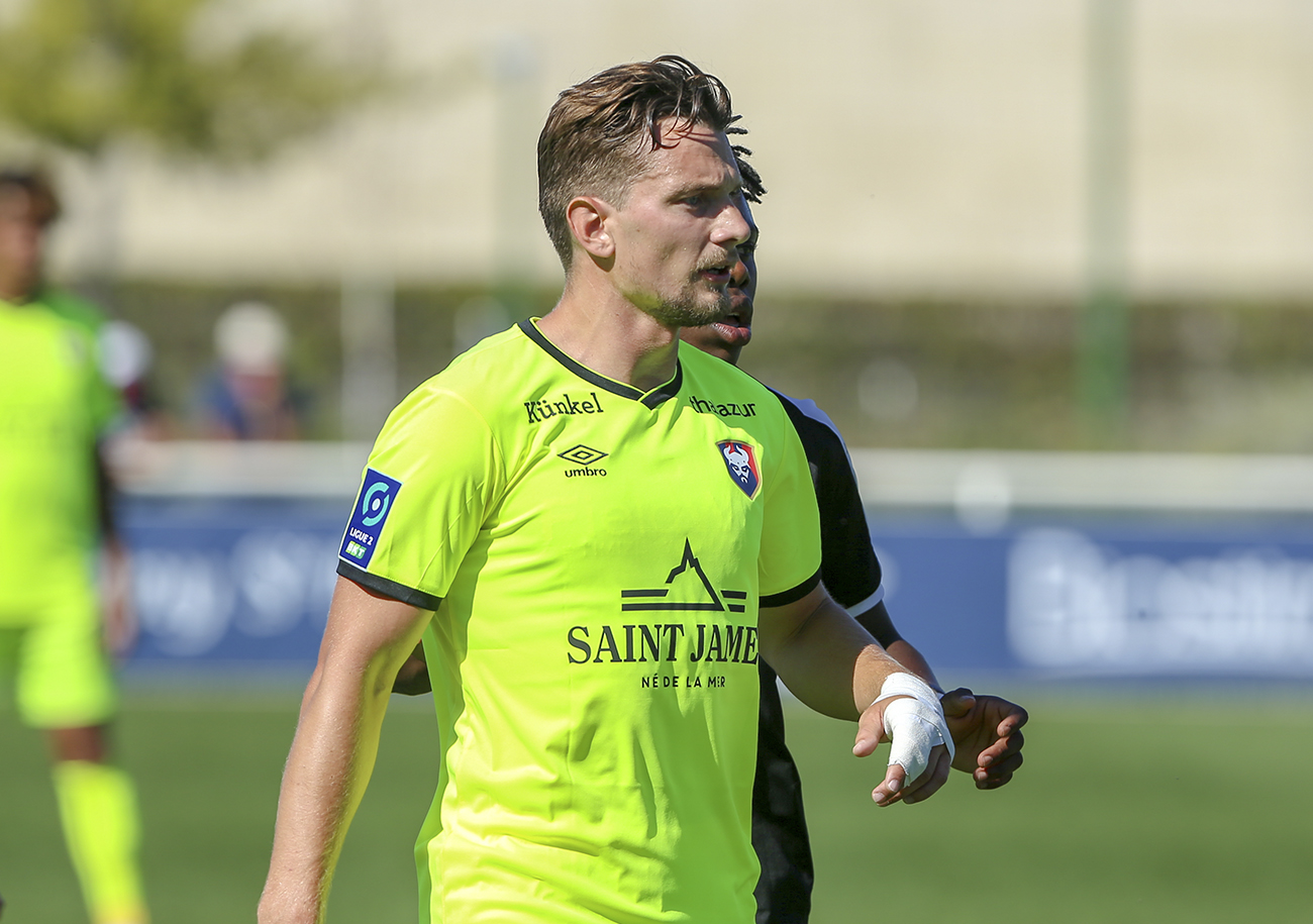 Après six mois d'absence à cause d'une rupture du tendon d'Achille, Benjamin Jeannot a joué ses premières minutes. Contre Vannes, l'attaquant a disputé l'intégralité de la seconde période. ©Damien Deslandes