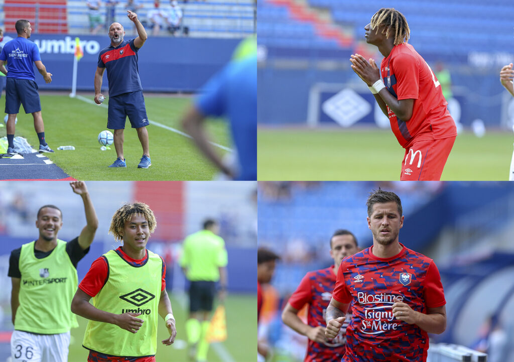 Pascal Dupraz, Kelian Nsona, Alexis Beka Beka et Anthony Weber, quatre des acteurs du dernier rendez-vous à domicile de la préparation du Stade Malherbe. ©Damien Deslandes