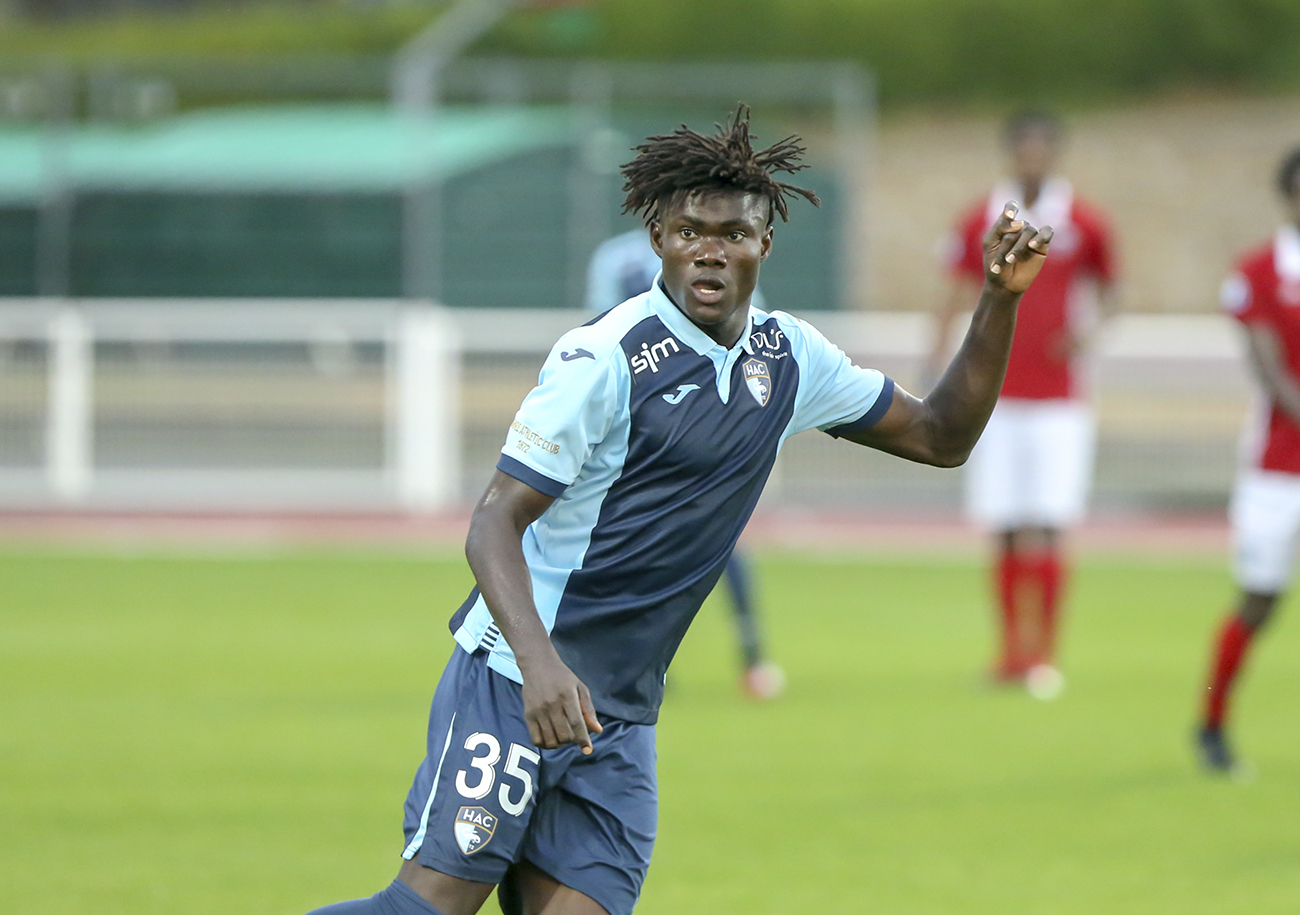 En ouvrant le score dès la 2', Godwin Bentil a offert les trois points de la victoire au HAC ; la deuxième réalisation chez les « pros » du jeune attaquant ghanéen. ©Photo d'archives