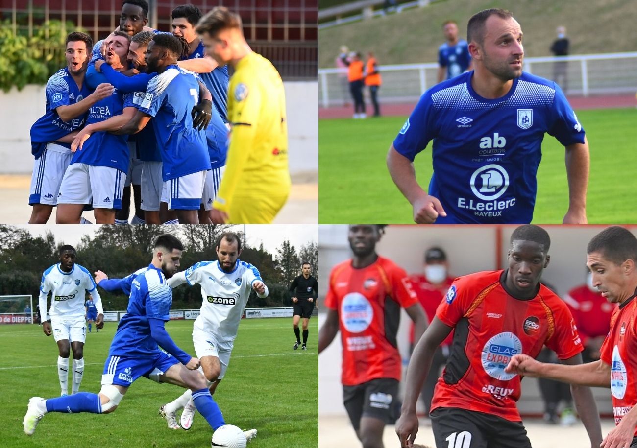 Alors que l'AGC a réussi à prendre le dessus sur des Virois frustrés, Victor Guerrier (Bayeux FC) et les joueurs d'Evreux font partie des joueurs comblés ce samedi. Dieppe et Saint-Lô se sont, eux quittés sur un score nul et vierge.