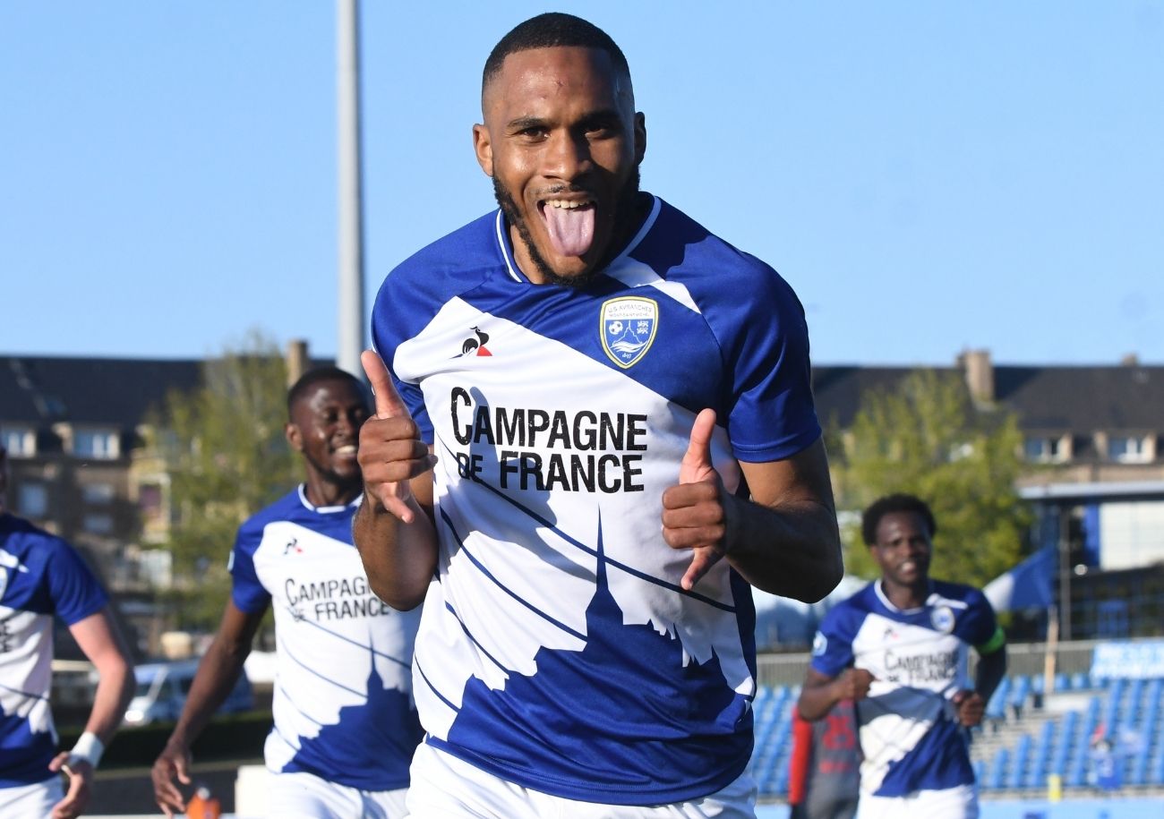 Marvyn Belliard, 28 ans, a découvert le National cette saison sous les couleurs de l'US Avranches. ©APL/FFF / Philippe Le Brech