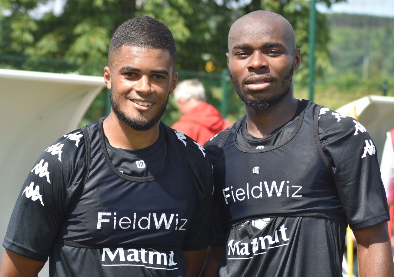 Garland Gbellé (à gauche) et Nathan Dekoke (à droite), les deux premières recrues estivales de QRM, évoluaient ensemble à Lyon-La Duchère la saison dernière et s'apprêtent à découvrir la Ligue 2. ©Aurélien Renault