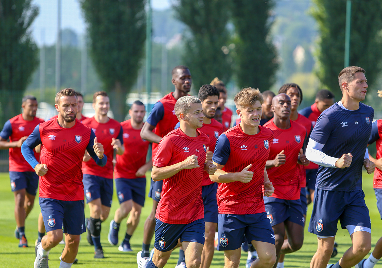 Depuis dix jours et le début de leur stage à Deauville, les joueurs du Stade Malherbe ont énormément travaillé physiquement. ©Damien Deslandes