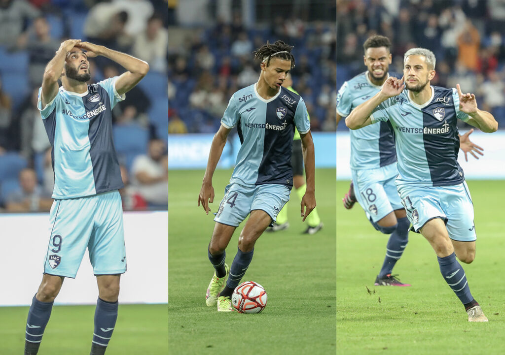 Arouna Sanganté, Gautier Lloris, Josué Casimir et les Havrais peuvent avoir le sourire. En dominant le FC Metz, le HAC est le nouveau dauphin des Girondins de Bordeaux. ©Damien Deslandes