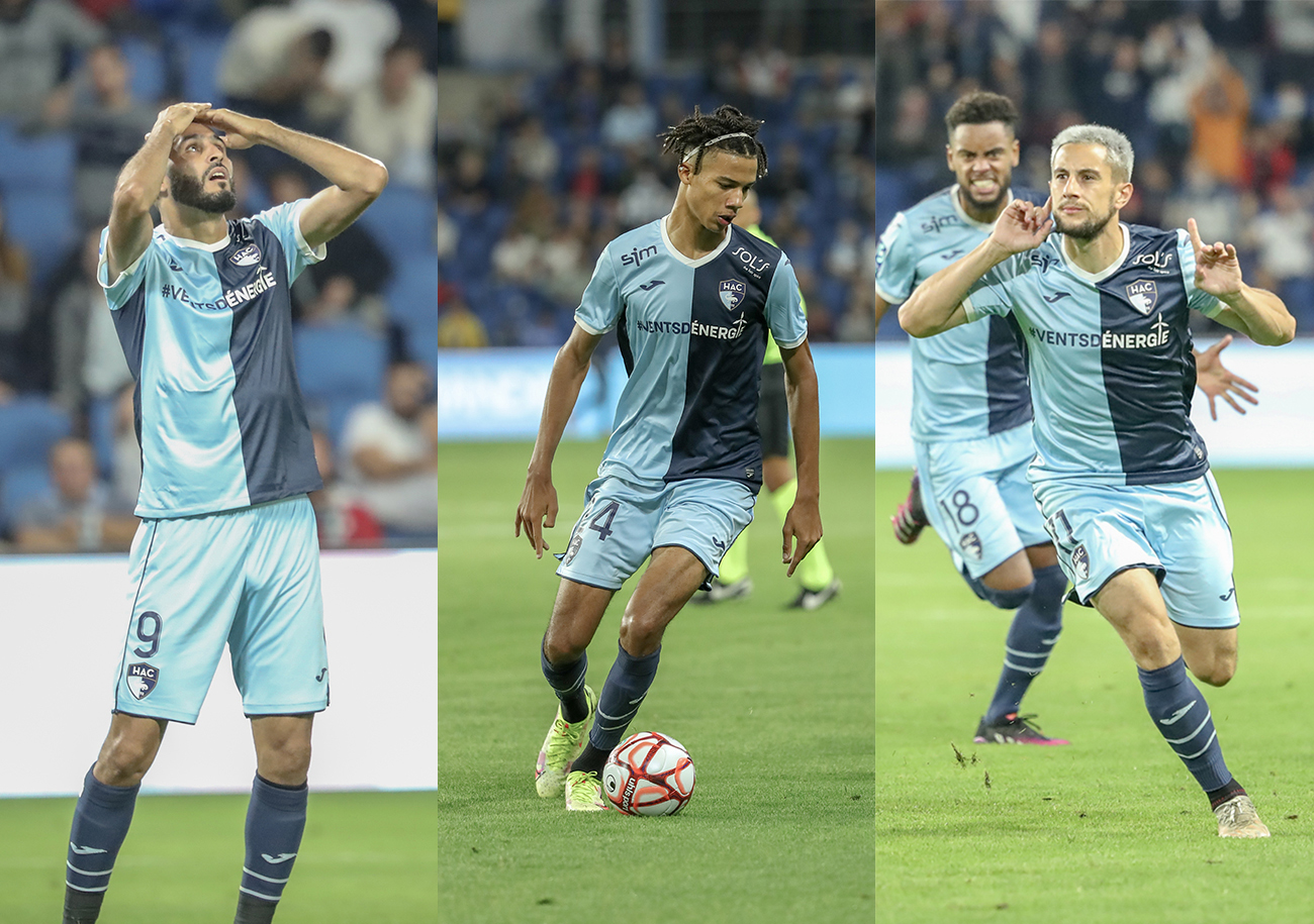 Arouna Sanganté, Gautier Lloris, Josué Casimir et les Havrais peuvent avoir le sourire. En dominant le FC Metz, le HAC est le nouveau dauphin des Girondins de Bordeaux. ©Damien Deslandes