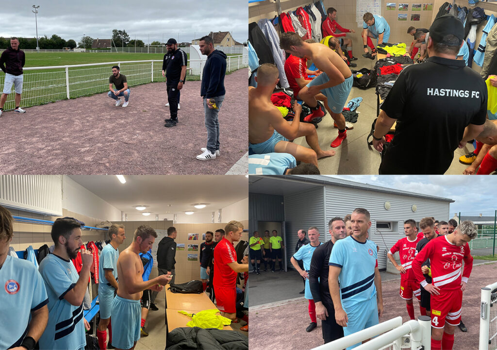 Partie de pétanque le matin, causerie du coach Jimmy Blaskevic, préparation dans les vestiaires... Le club d'Hastings RCSMN nous a ouvert les portes de son 3e tour de la Coupe de France.