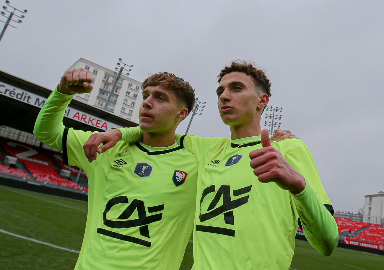 Auteur du deuxième but du Stade Malherbe, Mohamed Hafid (à droite) est certainement l'homme du match de ce quart de finale. ©Damien Deslandes