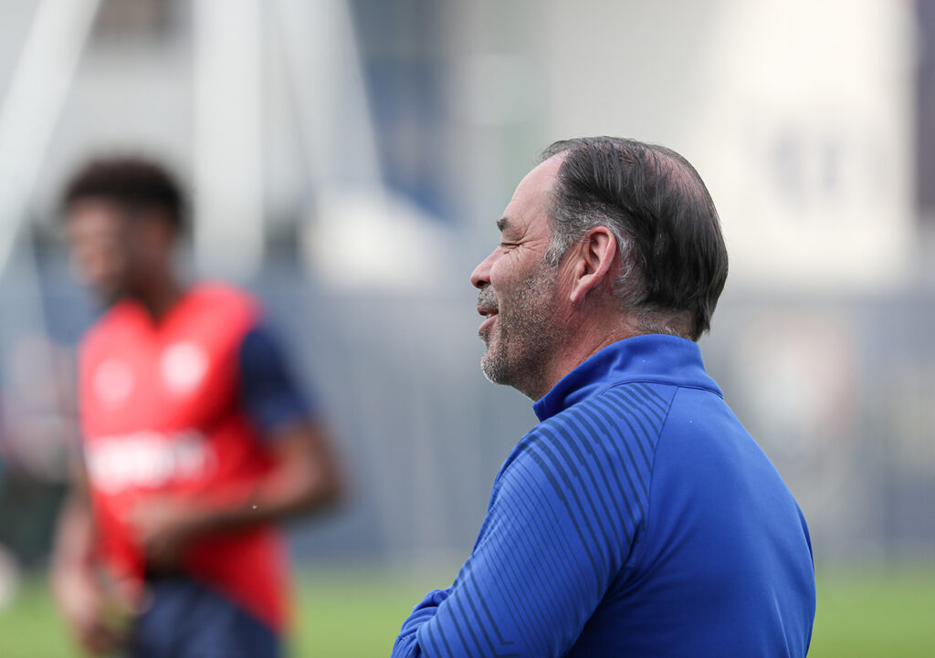 Alors que les U18 du Stade Malherbe disputeront la demi-finale de Gambardella ce week-end, Stéphane Moulin a laissé Brahim Traoré à disposition de l'équipe de Nicolas Seube. ©Damien Deslandes