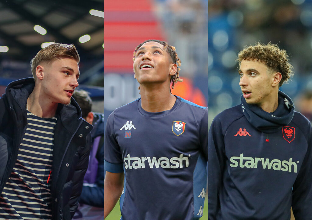 Norman Bassette, Noé Lebreton et Mohamed Hafid... Finalistes de la Coupe Gambardella la saison dernière, ces trois jeunes grattent progressivement du temps de jeu dans l'équipe de Stéphane Moulin. ©Damien Deslandes