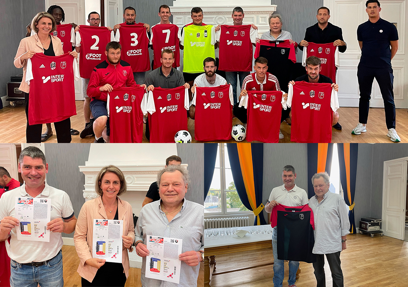 En présence notamment de Julie Barenton-Guillas, vice-présidente de la Région Normandie, l'US Percy - qui a remercié son bienfaiteur Michel Culeron - a remporté un équipement complet et 18 places pour le match de L2 SM Caen - Saint-Etienne.