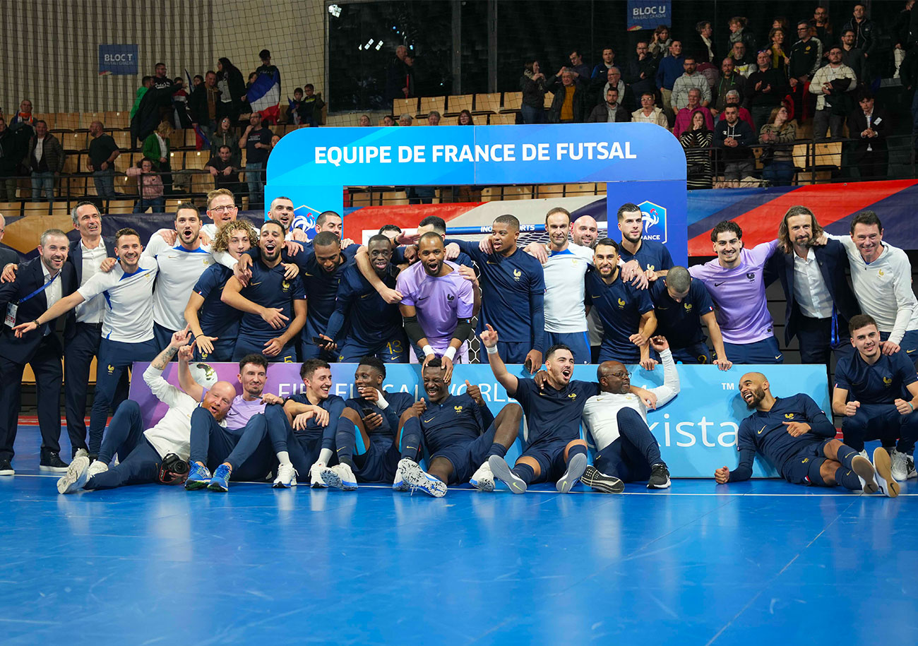 L'équipe de France de futsal s'est qualifiée pour la première fois de son histoire pour la Coupe du Monde. ©Pauline-Carré – APL – FFF