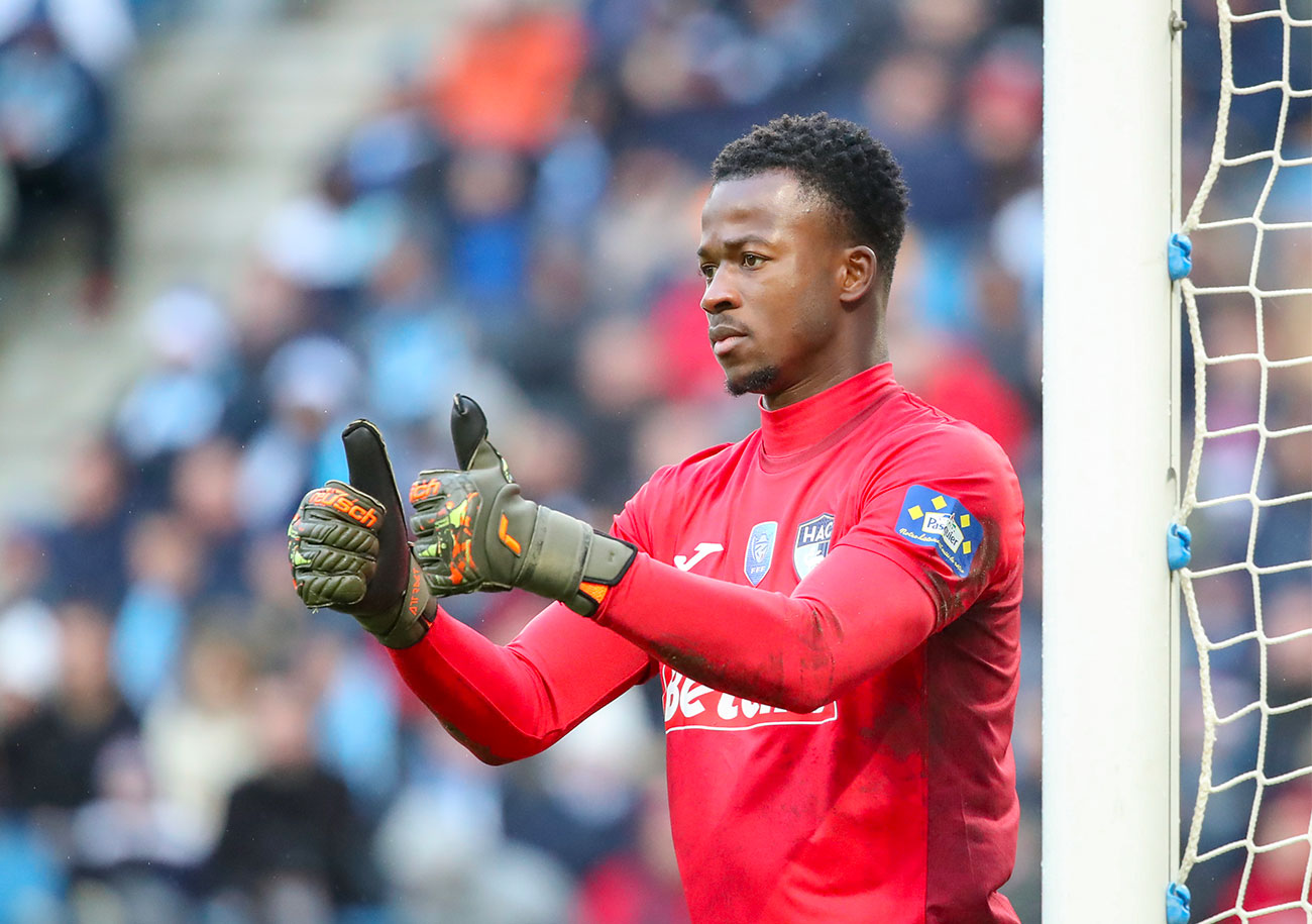 Mohamed Koné a fêté son baptême du feu chez les « pros »avec le HAC à l'occasion du 1/32e de finale de la Coupe de France contre Caen. ©Damien Deslandes