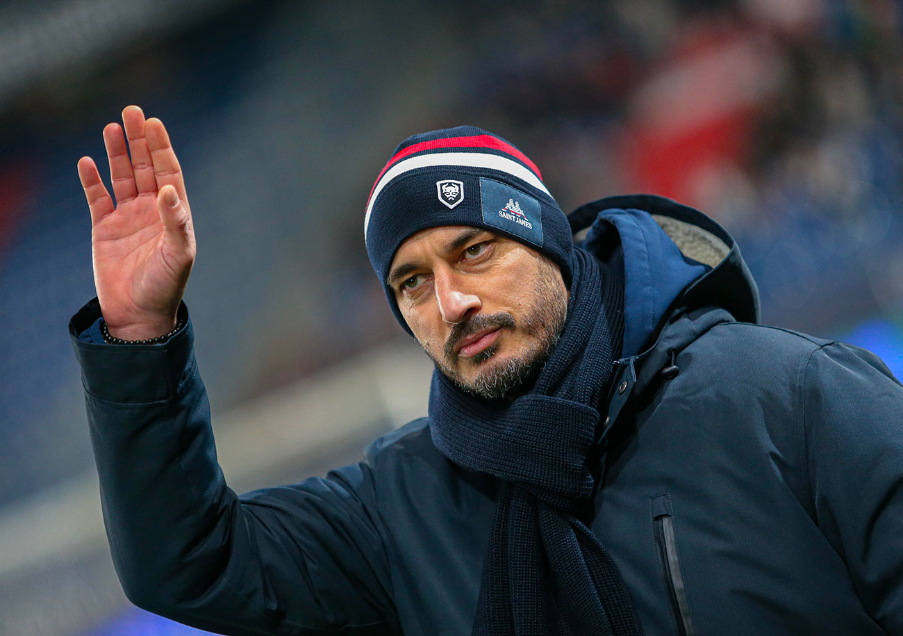 Nicolas Seube a salué la rentrée de Mickaël Le Bihan, passeur décisif contre Concarneau. ©Damien Deslandes