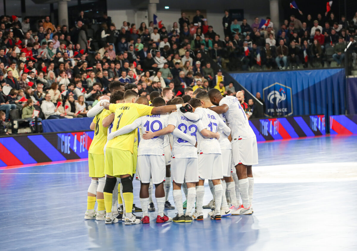 Futsal. Match international au Palais des Sports de Caen - France / Belgique 6-4. ©Damien Deslandes