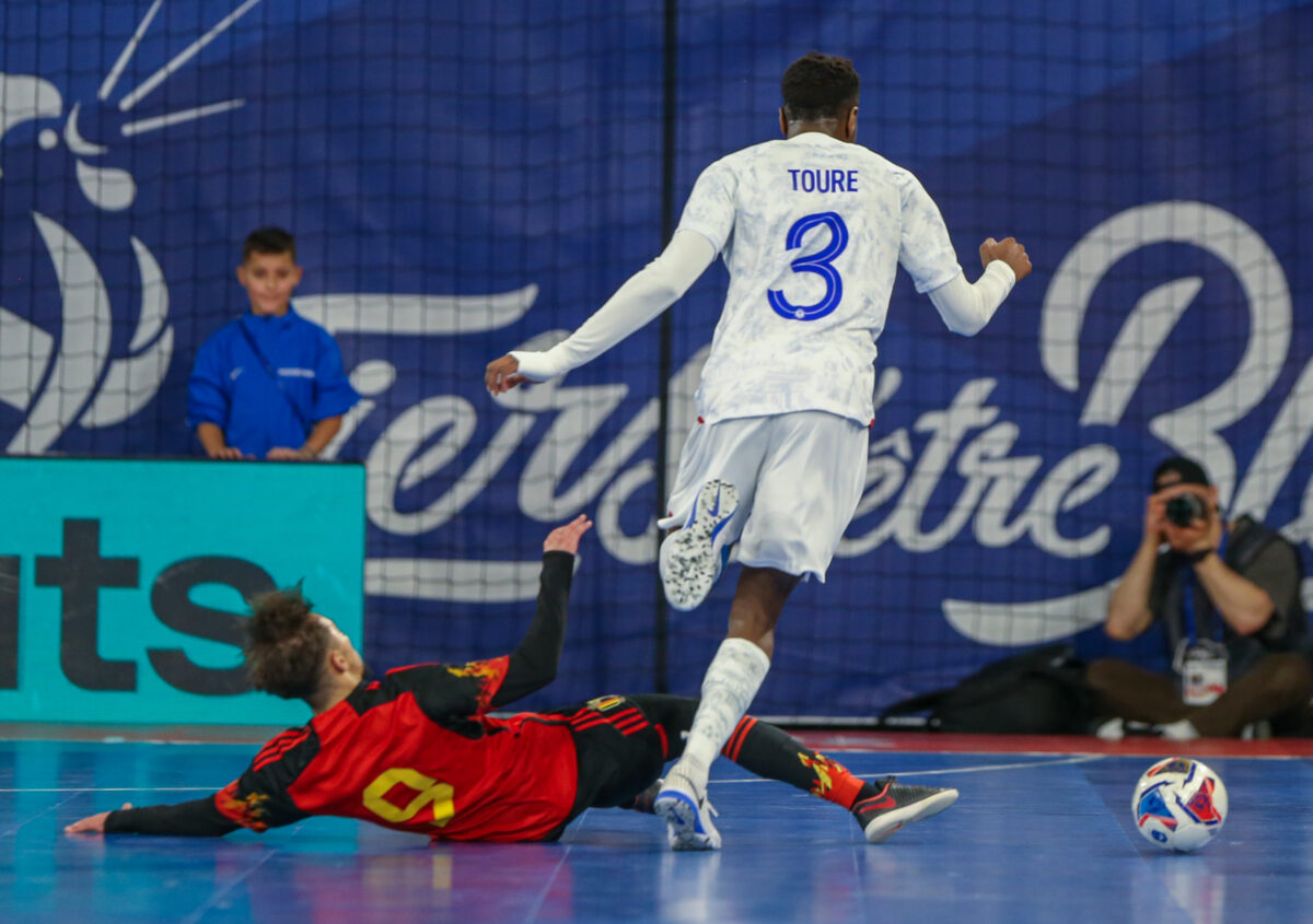 Futsal. Match international au Palais des Sports de Caen - France / Belgique 6-4. ©Damien Deslandes