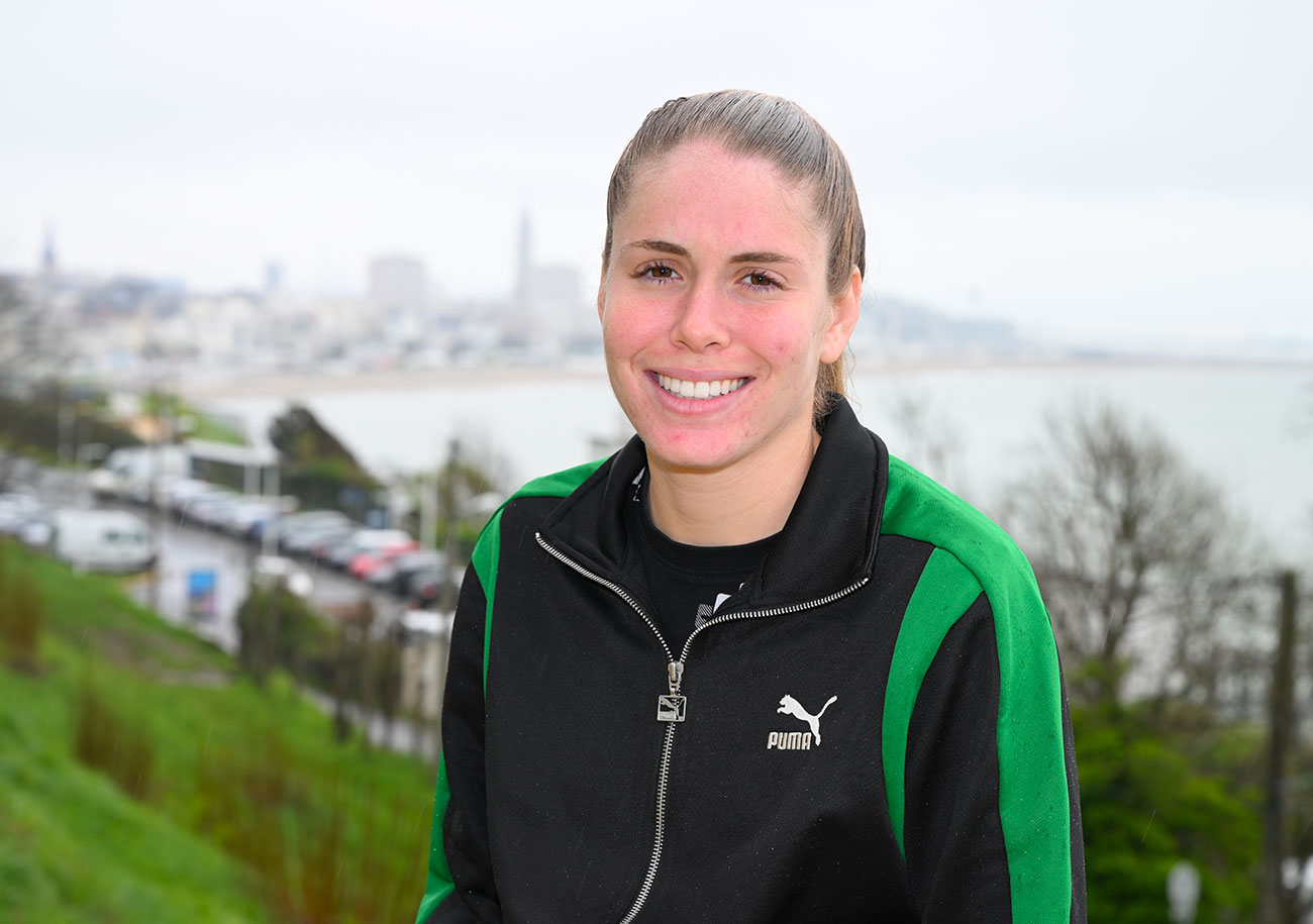 Prêtée par l'OL au HAC cette saison, Inès Benyahia va retrouver ce dimanche soir le club avec lequel elle est sous contrat jusqu'en 2026. ©Emmanuel Lelaidier