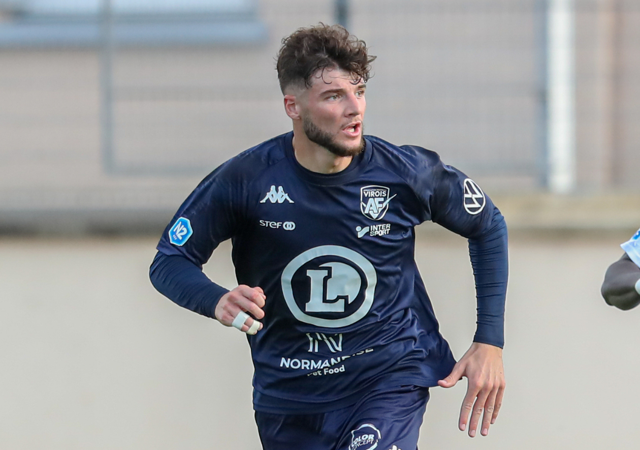 Dorian Charlier, sous les couleurs de l'AF Virois, a décidé de rester en National 2. Il rejoint le club corse de Balagne. ©Damien Deslandes