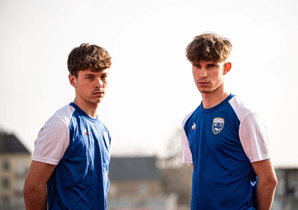 Martin Lecomte et Enzo Nicolle évoluent tous les deux au poste de latéral avec les U18 de l'US Avranches. ©Rémy Caraby / US Avranches