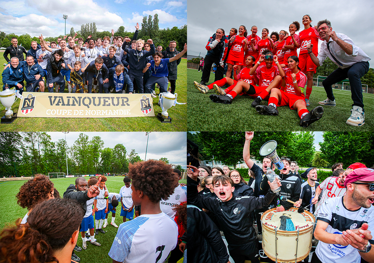 Le doublé de l'US Avranches (U16, réserve), le titre des jeunes Caennaises, la déception des Sapins chez les U15, le ferveur des supporters de La Ferté font partie des temps forts de ces finales des Coupes de Normandie. ©Damien Deslandes