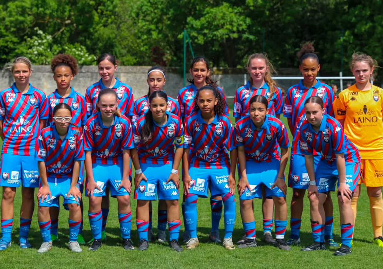 Vainqueurs du championnat U16 Elite régional, les U16 du Stade Malherbe constituent l'une des rares éclaircies de la section féminine cette saison. ©LFN