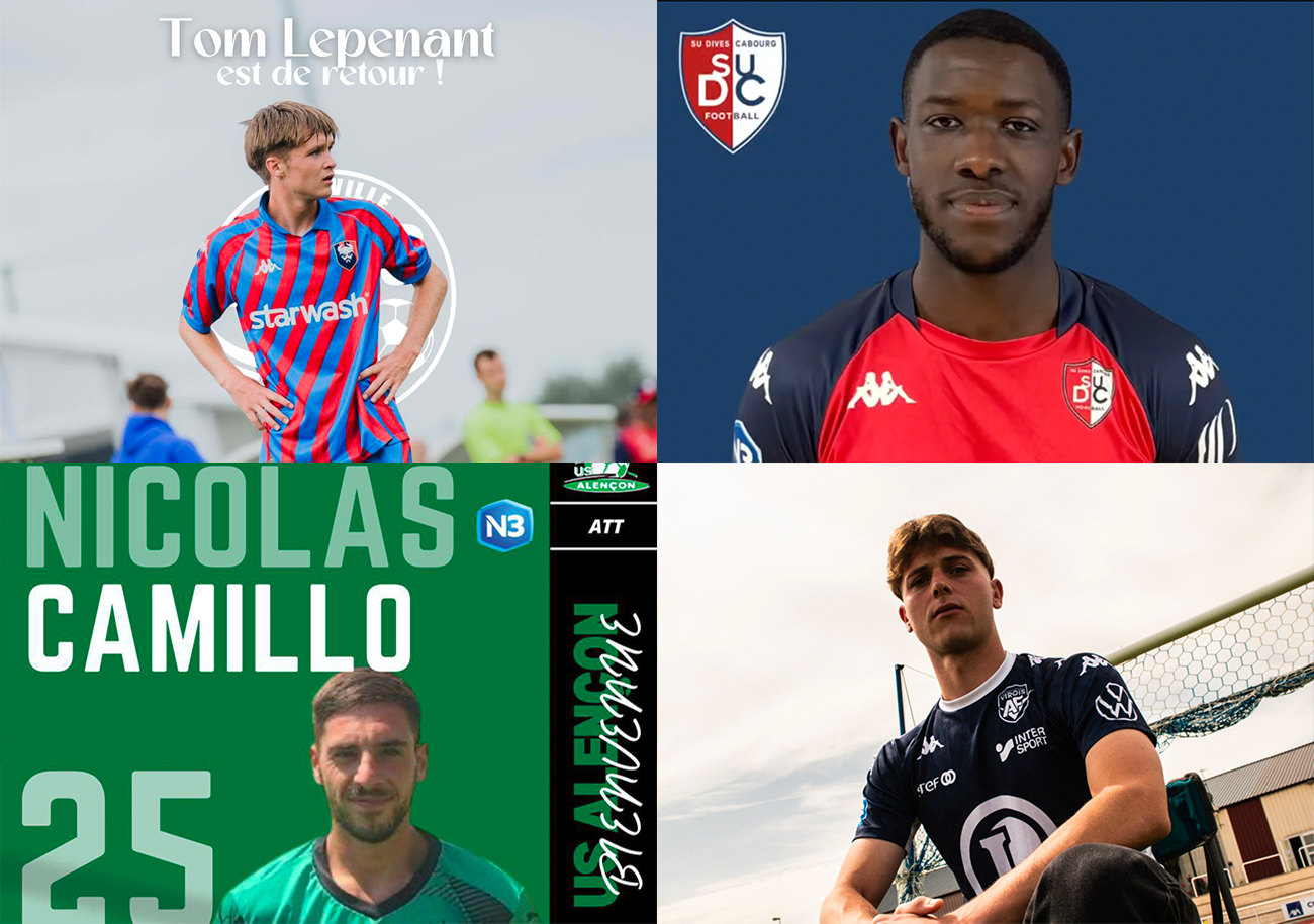 Tom Lepenant de retour à l'US Granville, Toura Diaby au SU Dives-Cabourg, Nicolas Camillo à l'US Alençon et Lucas Chaillou à l'AF Virois figurent parmi les derniers mouvements dans les clubs normands de N3.