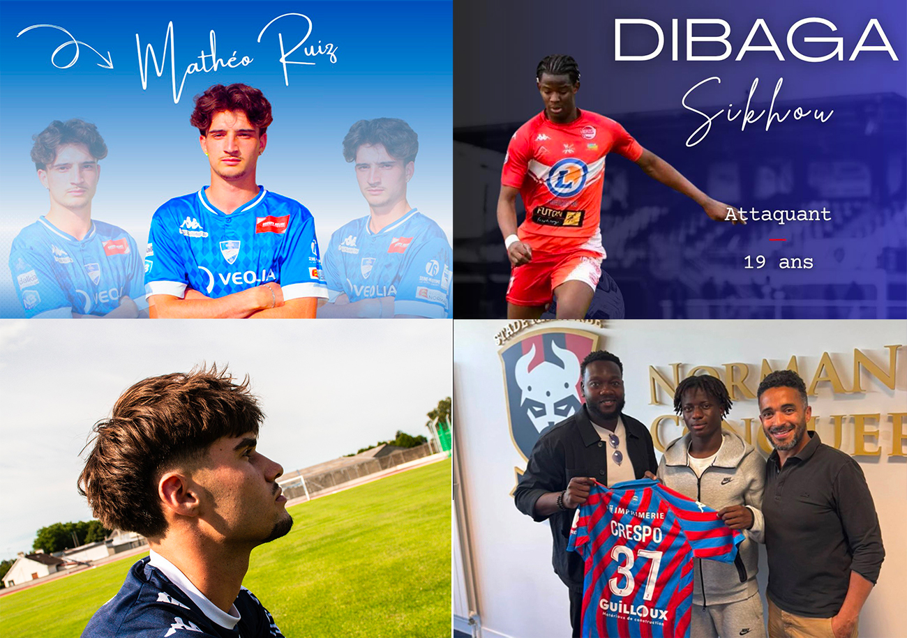 Mathéo Ruiz au CMS Oissel, Sihkou Dibaga au SU Dives-Cabourg, Eliott Pigeon à l'AF Virois et Crespo Keita au Stade Malherbe... Voici quelques uns des derniers mouvements en N3.