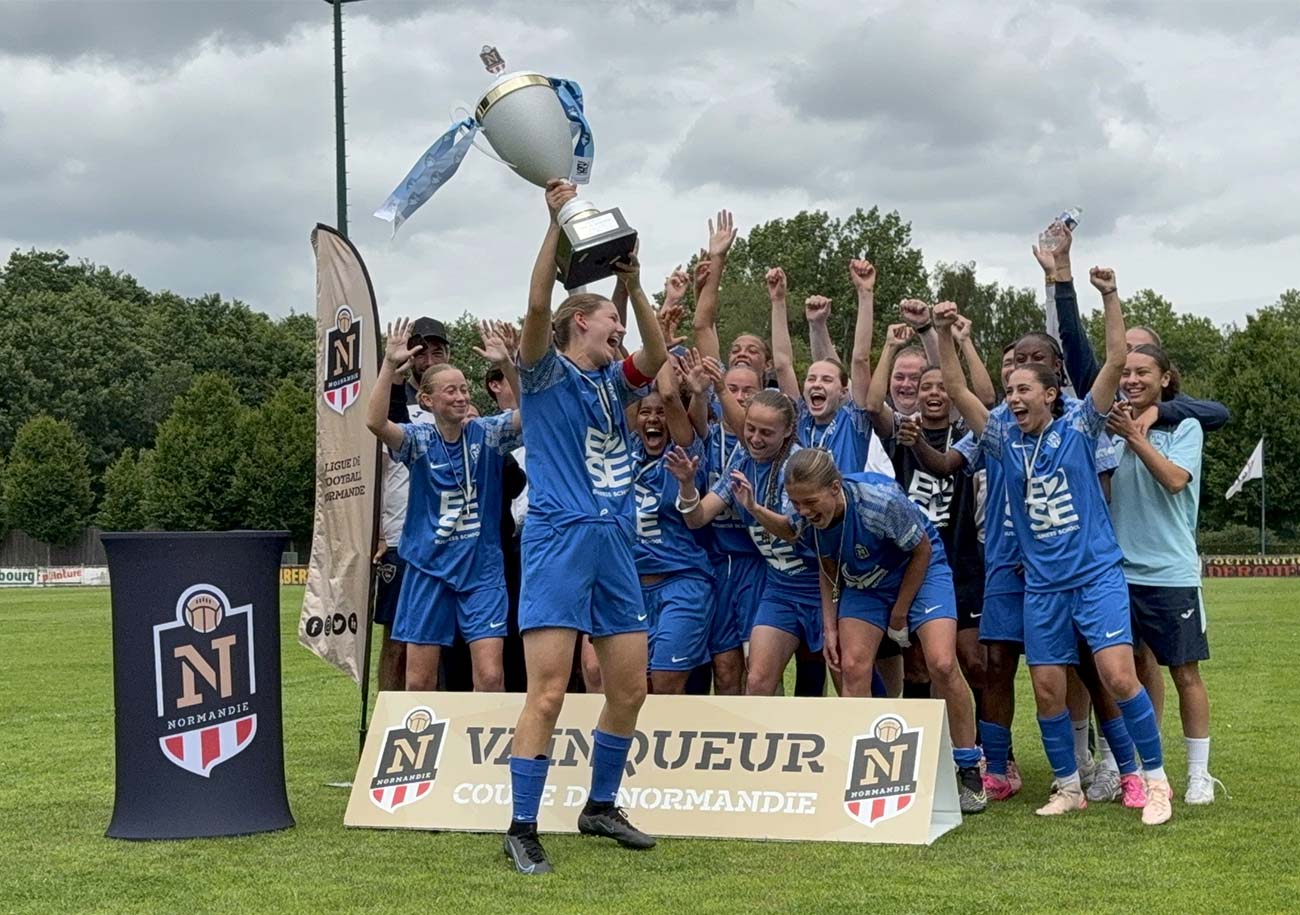 Après avoir été menées puis proches d'être égalisées, les jeunes Havraises ont remporté la Coupe de Normandie en ajoutant trois buts dans les dernières minutes. © Foot Normand