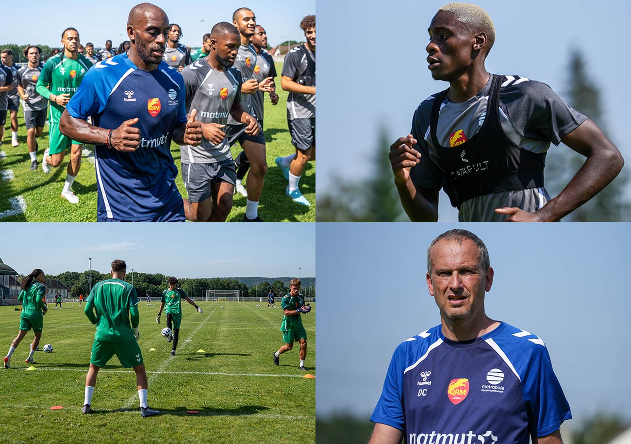 Les joueurs de David Carré ont repris avec les trois premières recrues annoncées dont Youssouf Kanouté, une dizaine de jeunes « à l'essai » et Jonathan Rivierez comme nouvel adjoint ©Raphaël Forgues / QRM