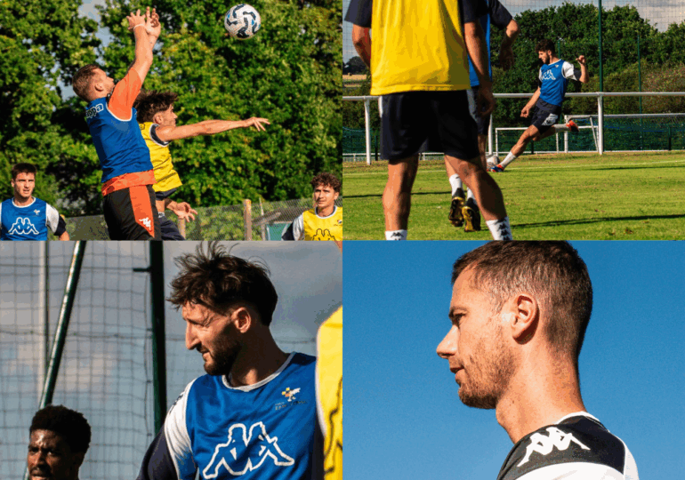 L'AF Virois a repris l'entraînement le 17 juillet en présence de ses recrues parmi lesquelles Benjamin Guyomard. ©AFV