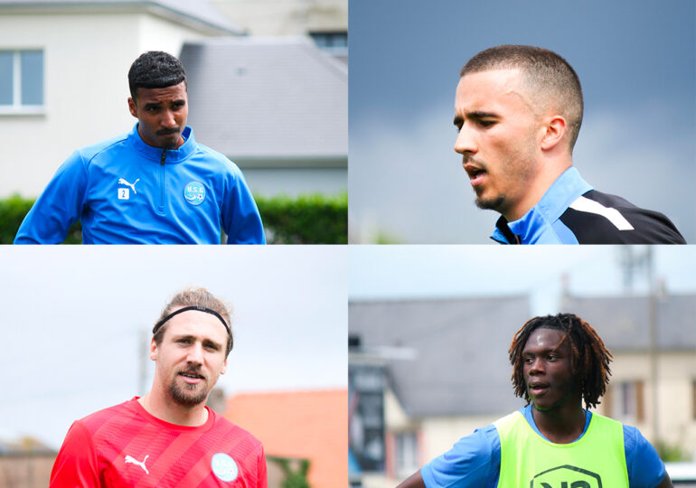 Pierrick Mouniama, Mathis Cherchour, Anthony Herbin et Franck Mefouma font partie des nouveaux visages de l'US Granville, cuvée 2025-2026. ©Lilian Ozouf
