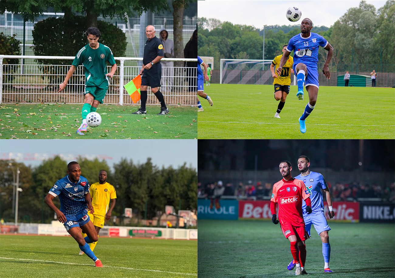 Billel Samri de l'ASTDV, Mamadou Niang de « Caucri » et Aurélien Thoris du SUDC se préparent, tout comme le CMS Oissel, à lutter pour leur maintien en N3. ©Ibrahim Camara / ©Anthony Cordoba-LFN / @CMSO / ©Damien Deslandes