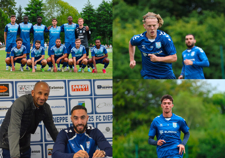Pour son retour en N2, après huit saisons à l'étage inférieur, le FC Dieppe de Djilalli Bekkar a gardé l'essentiel de ses cadres tout en se renforçant à tous les postes même si la blessure de Giovanni Lamiaux constitue le point noir de la préparation. ©Clémence Hédin / FCD