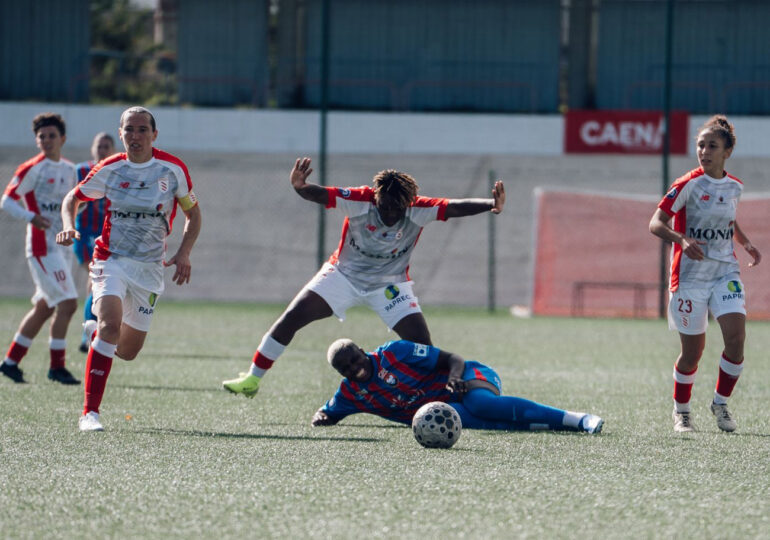 Tombées trois fois en trois journées, à l’image de Korka Fall, ce dimanche, contre Bourges, les féminines du Stade Malherbe occupent la place de lanterne rouge de leur groupe. ©Anthonin Cathrine / SM Caen
