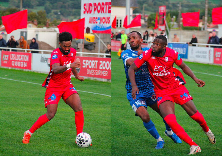 L'attaquant Mattéo Mendy et le milieu Maguette Diongue, les deux dernières recrues du SU Dives-Cabourg. ©Marion Beuve / SUDC