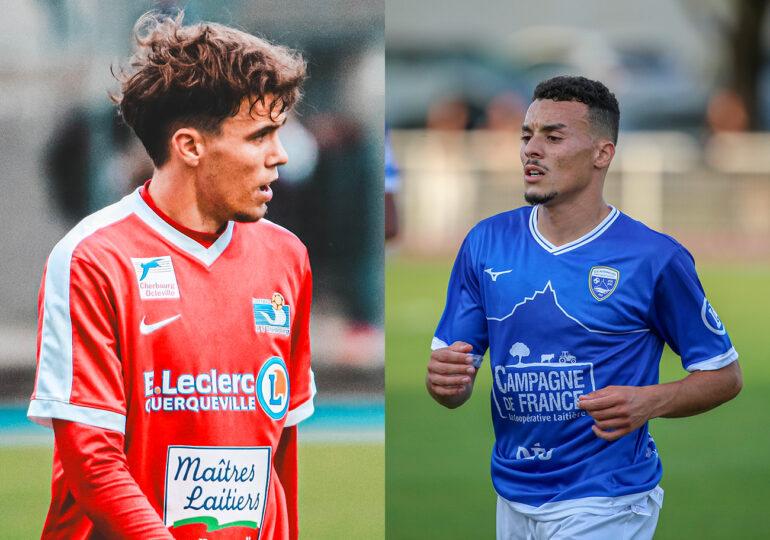 Comptant toutes les deux comme partenaire Les Maîtres Laitiers du Cotentin (représentés par sa marque Campagne de France sur le maillot « Bleu et Blanc »), l'AS Cherbourg et l'US Avranches s'affrontent au 5e tour de la Coupe de France. ©ASC et Damien Deslandes