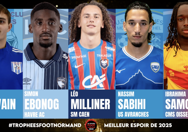 Enzo Beuvain (FC Dieppe), Simon Ebonog (Le Havre AC), Léo Milliner (SM Caen), Nassim Sabihi (US Avranches) et Ibrahima Samoura (QRM) sont nommés dans la catégorie du meilleur espoir de l'année 2025.