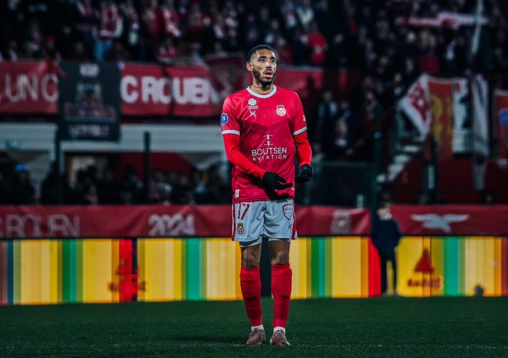 À l’image de son équipe, Samuel Renel a tout donné pour préserver le point du match nul contre le DFCO, et conserver la place de leader de National. ©Clémence Hédin / FCR