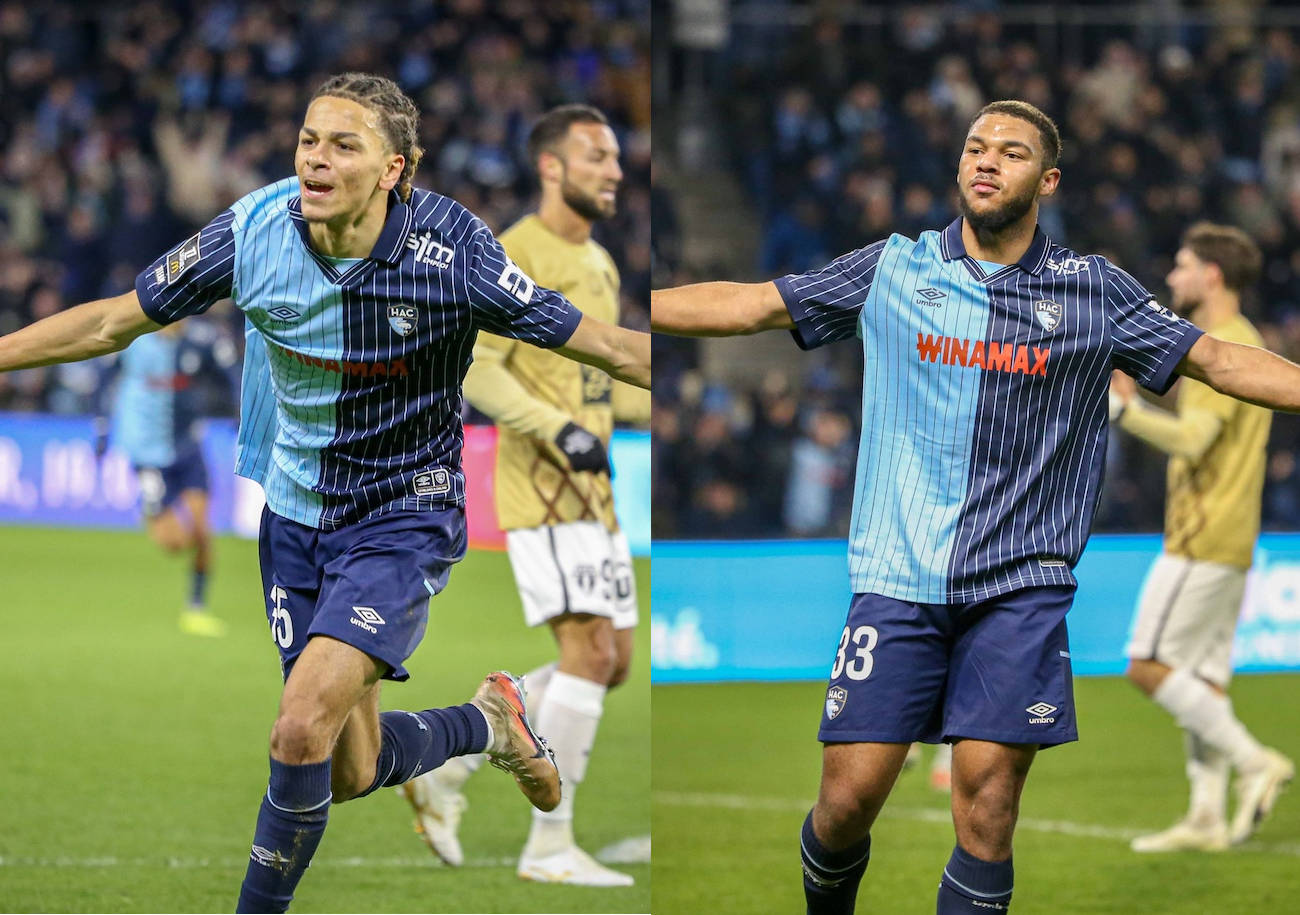 Kenny Quetant et Noam Obougou ont chacun inscrit leur premier but en Ligue 1. Grâce à eux, le HAC a renoué avec la victoire. ©Damien Deslandes
