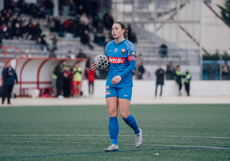 Quelques semaines après son retour à la compétition, Morgane Hauvet a pris ses responsabilités lors de la séance de tirs au but contre La Roche-sur-Yon, en Coupe de France. ©Anthonin Cathrine / SMC