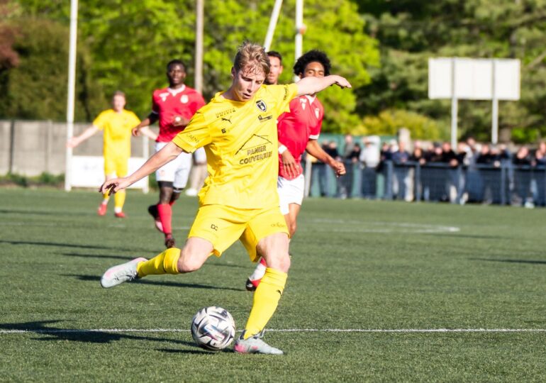 Après avoir été à quelques centimètres d’ouvrir la marque au quart d'heure de jeu, Kévin Quénéa aurait pu bénéficier d'un penalty au retour des vestiaires. ©Félix Raoulx / ASPTT Caen