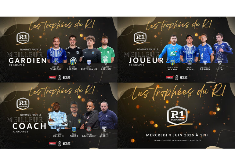 Gardiens, joueurs, coachs... Les vainqueurs des Trophées R1 pour la saison 2025-2026 seront dévoilés mercredi 3 juin, lors d'une soirée au CSN à Houlgate.