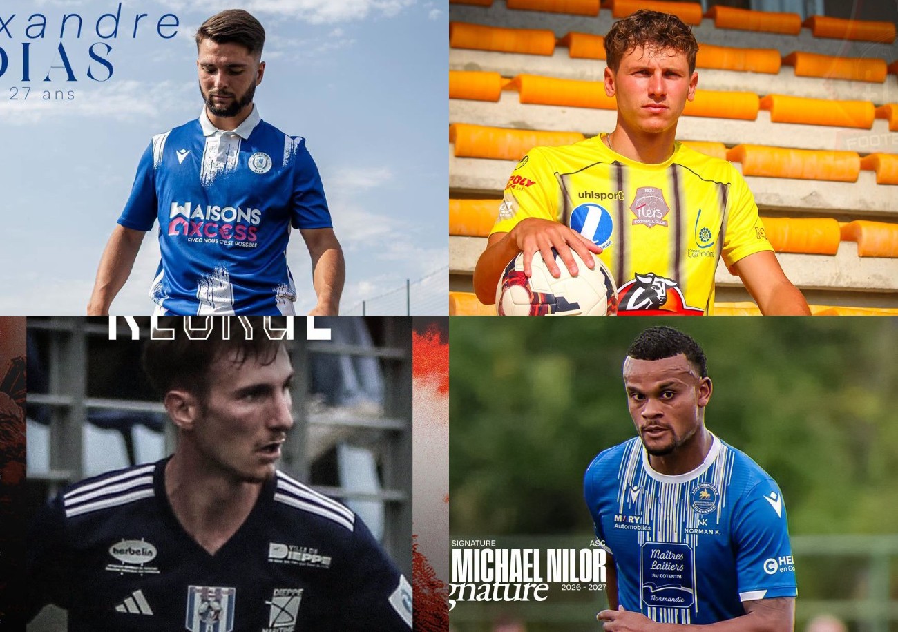 Alexandre Dias à l'AG Caen, Nathan Bisson au FC Flers, Maurice Lattuca au FC Neufchâtel, Michaël Nilor à l'AS Cherbourg font partie des principaux mouvements dans le groupe B de R1.