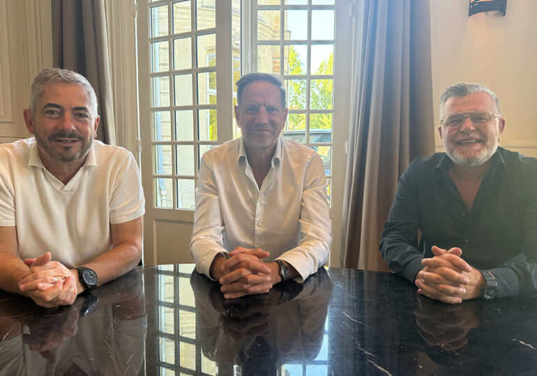 Laurent Glaize, vice-président, Matthias Margueritte, président, et Philippe Clément, désormais manager général, ont dévoile le nouvel organigramme du SU Dives-Cabourg.