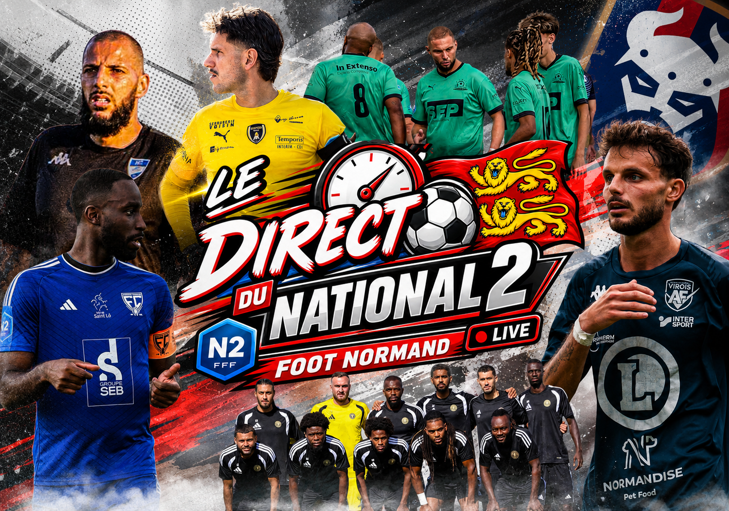 Suivez en direct commenté la première journée de National 2 de nos formations normandes.