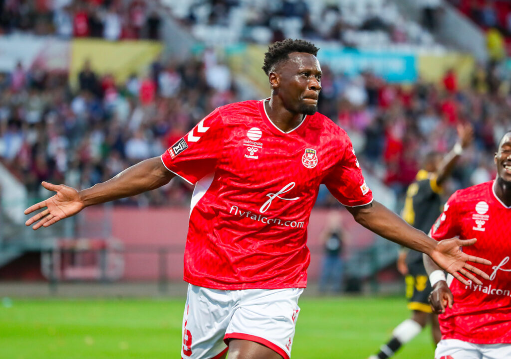 Avec cinq buts pour deux assists, Malik Tchokounté est le deuxième joueur de Ligue 3 le plus décisif depuis le début de la saison. ©Damien Deslandes