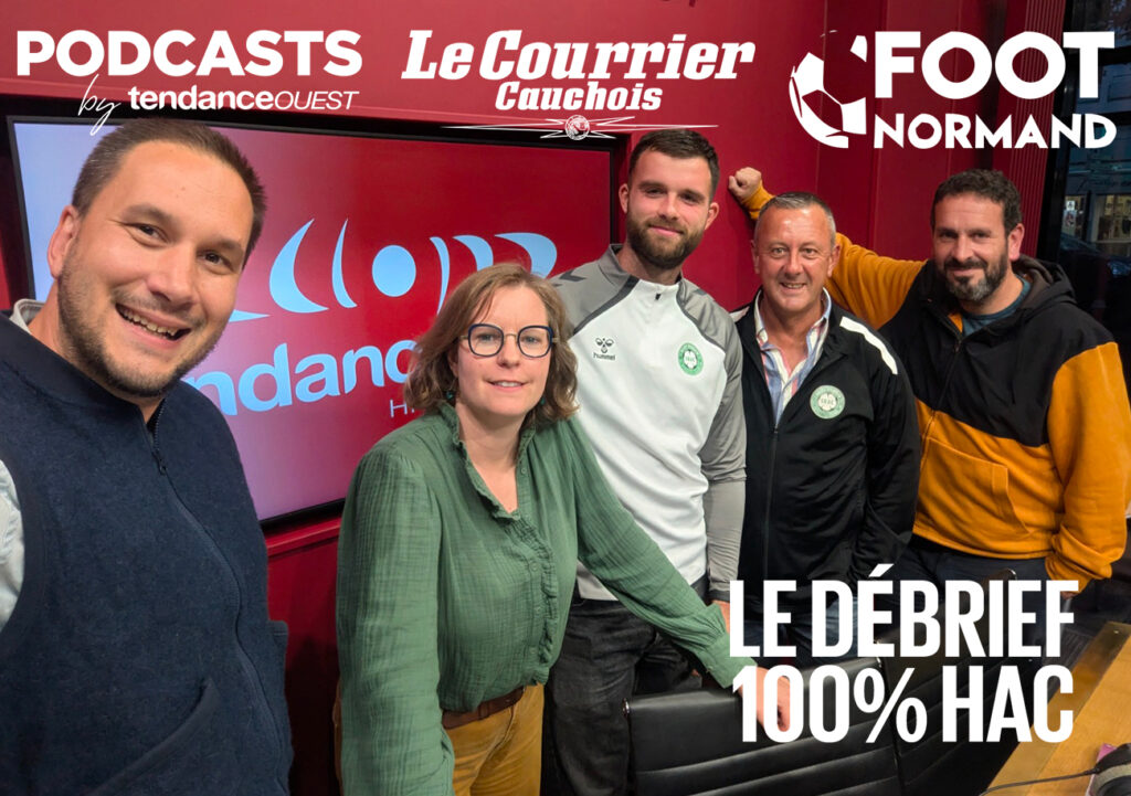 Johann Bouvier et Fabrice Michel, respectivement capitaine et entraîneur adjoint du Saint-Romain AC, sont les invités de Luc Gallais (Le Courrier Cauchois), Célia Caradec (Tendance Ouest) et Mathieu Billeaud (Foot Normand).