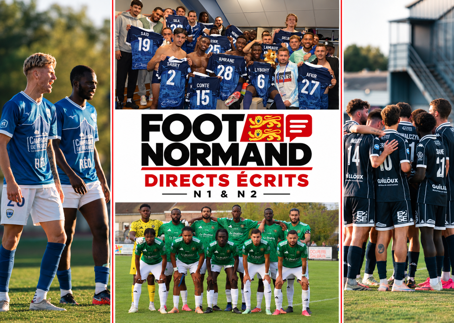 Suivez en direct l'évolution des rencontres de National 1 et de National 2 de nos clubs normands disputées ce samedi 17 octobre 2026.